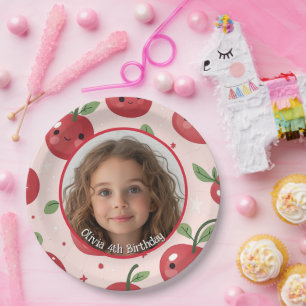 Cute Barry Custom photo and name Paper Plate