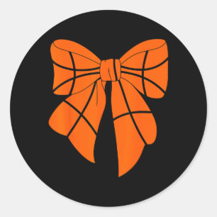 Cute Basball Coquette Bow For Women Basball Mom Classic Round Sticker