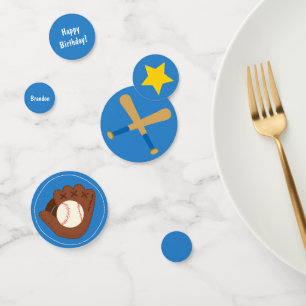 Cute Baseball Boy Birthday Confetti