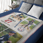 Cute Baseball Fan Personalized Sports Fleece Blanket<br><div class="desc">Show your grandchild how proud you are of their passion for baseball with this cute personalized sports fleece blanket. It features a unique photo collage of their favourite moments from the baseball diamond and their name and jersey number with the name of their team. It's the perfect way to encourage...</div>