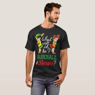 Cute baseball or bows gender reveal shirt