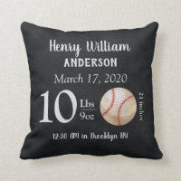 Cute Baseball Sports Ball Baby Birth Stats Nursery