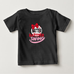  Cute Baseball-Themed "Batter Batter Swing" Design Baby T-Shirt