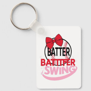  Cute Baseball-Themed "Batter Batter Swing" Design Keychain
