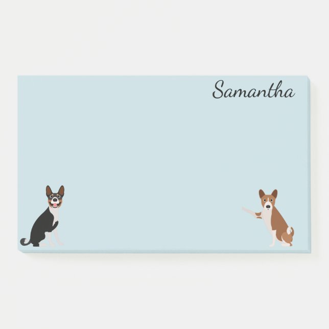 Cute Basenji Hound Dog Breed Personalized Post-it Notes (Front)