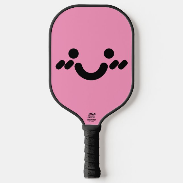 Cute Bashful Face Light Pink Pickleball Paddle (Front)