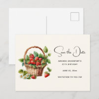 Cute Basket Full of Strawberries Save the Date