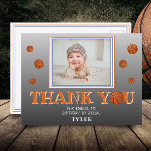Cute Basketball Balls Chalkboard Photo Thank you  Postcard