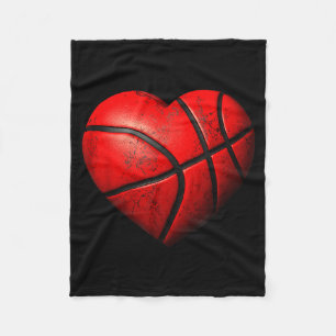 Cute Basketball Heart Shape Valentines Day Fleece Blanket