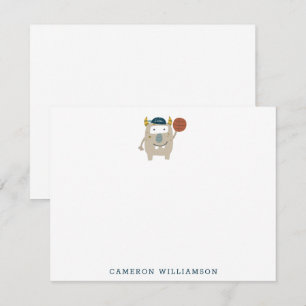 Cute Basketball Monster Personalized Stationery Thank You Card
