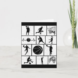 Cute Basketball Player Coach Fan Basket Card