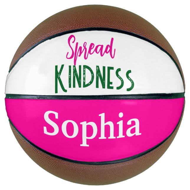Cute Basketball Sports Spread Kindness Pink (Front)