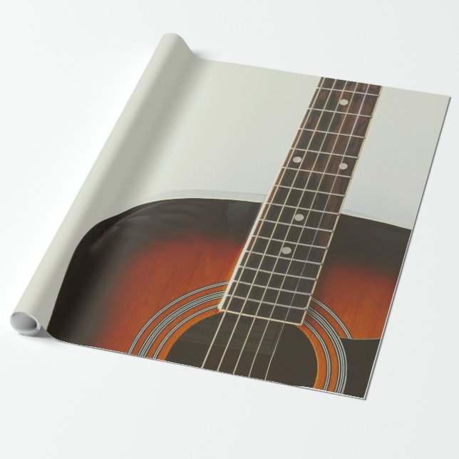 Cute Bass Guitar Wrapping Paper (Unrolled)