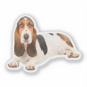 Cute Basset Hound Dog Breed Shape
