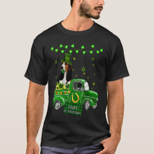 Cute Basset Hound Leprechaun Hat Truck Shamrock St T-Shirt