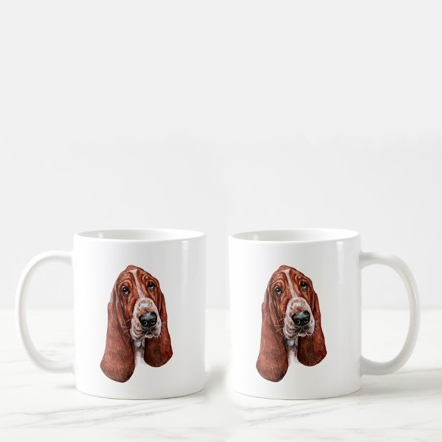 Cute Basset Hound Painting  Coffee Mug (Creator Uploaded)