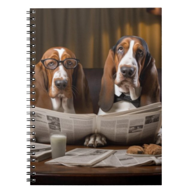 Cute basset hounds lecture journal (Devant)