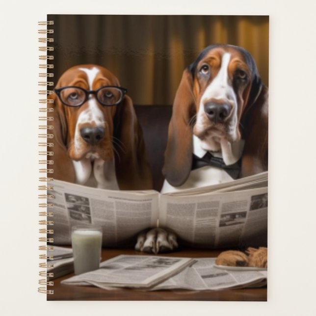 Cute basset hounds lecture journal (Devant)