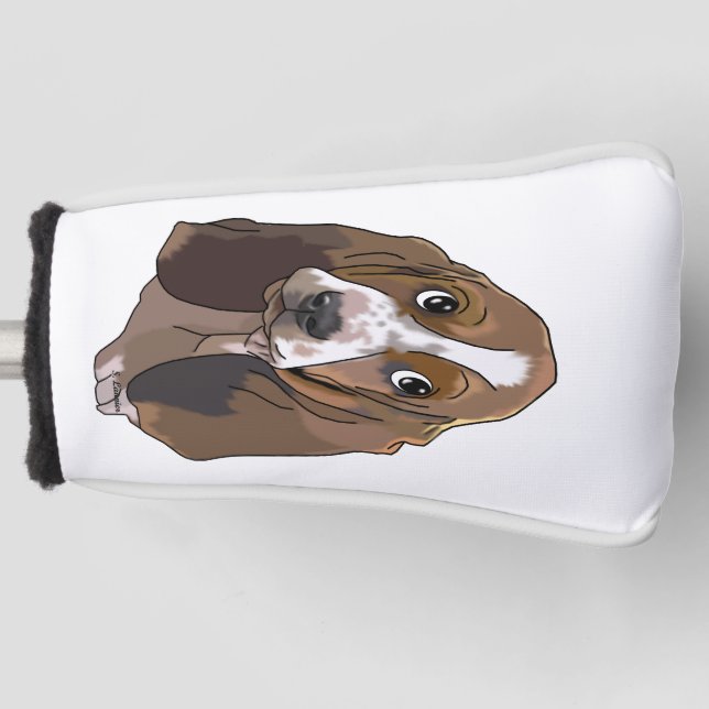 Cute Basset Puppy Golf Head Cover (Front)