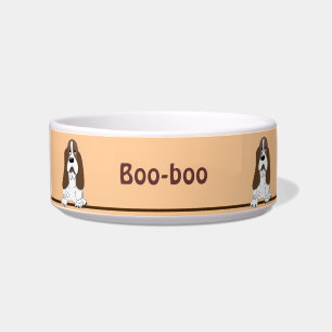 Cute Bassett Hound Breed Dog Personalized Pet Bowl