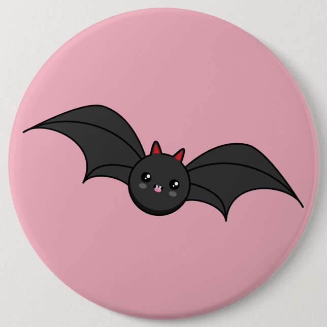Cute Bat 6 Inch Round Button (Front)