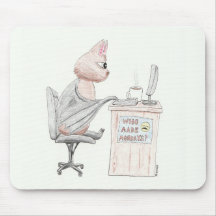 Cute Bat at Desk