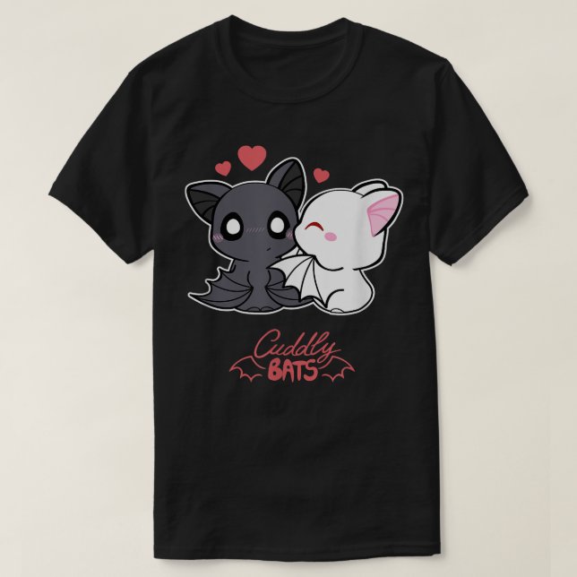 Cute bat coupledesigned by Cuddly Bats comics  T-Shirt (Design Front)