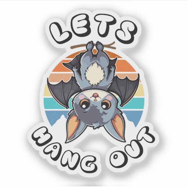 Cute Bat Hanging and Retro Sunset | Let's Hang Out (Front)