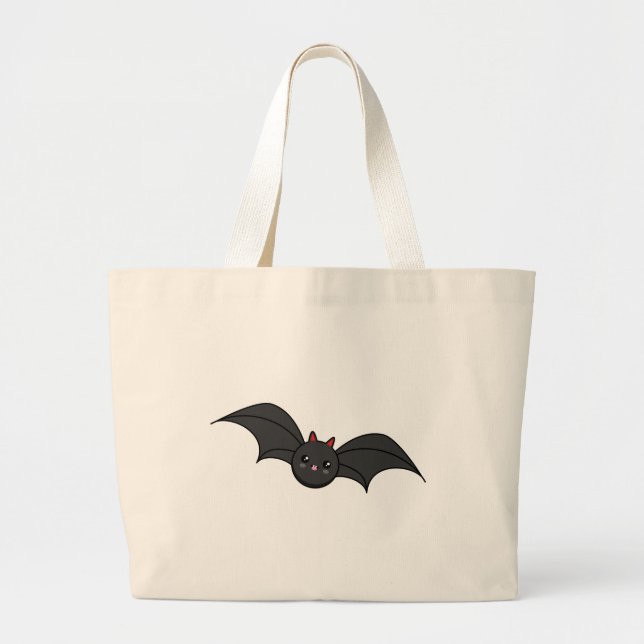 Cute Bat Large Tote Bag (Front)