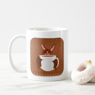 Cute Bat Logo on Leather look double sided coffee Coffee Mug