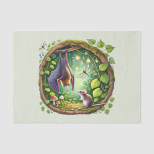 Cute bat mouse lovers decoupage tissue paper