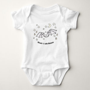 Cute Bat Pink Bow "Wingin' it with Mommy" Spooky Baby Bodysuit