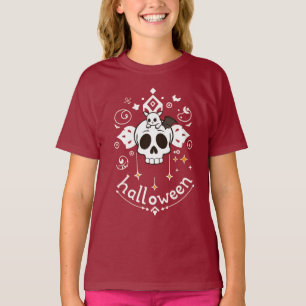 Cute Bat & Skull Halloween Vibes T-Shirt