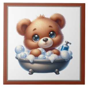 Cute bathtub bathroom bear tile