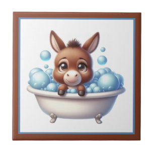 Cute bathtub bathroom donkey tile