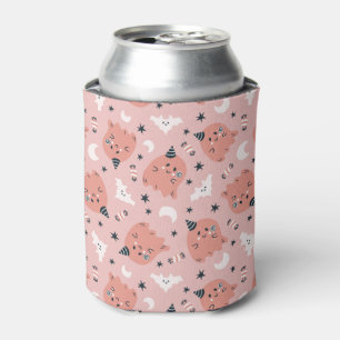 Cute Bats and Ghost Halloween  Can Cooler