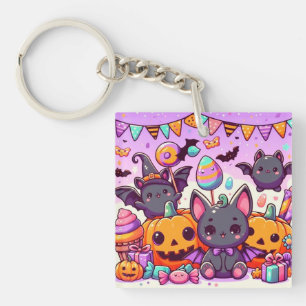 Cute bats halloween party keychain