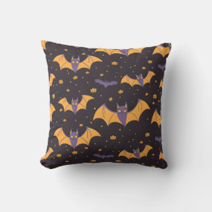 Cute Bats Pattern Throw Pillow