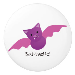 Cute Battastic Pink Bat Ceramic Knob