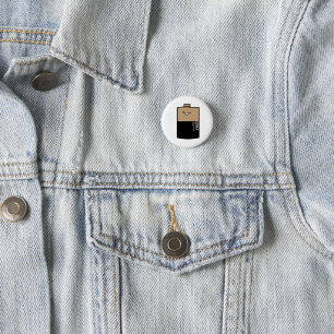 Cute battery stay positive 1 inch round button