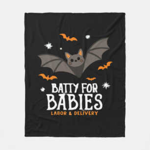 Cute Batty For Babies Labor And Delivery Nurse Hal Fleece Blanket