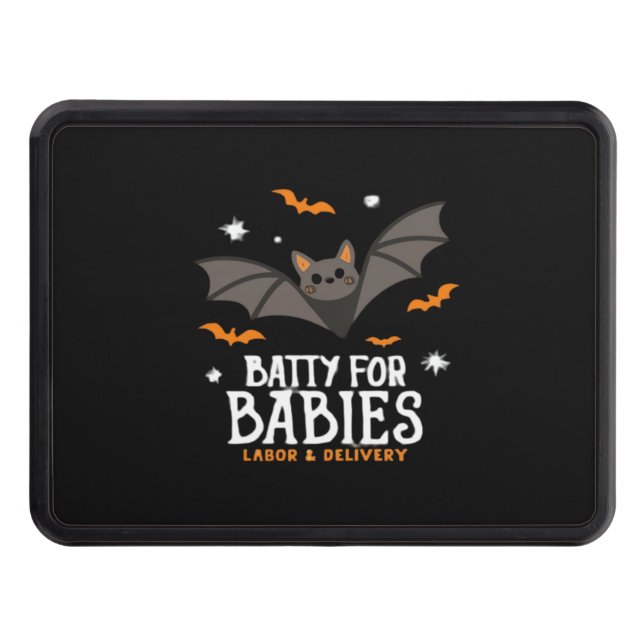 Cute Batty For Babies Labour And Delivery Nurse Ha Trailer Hitch Cover (Front)