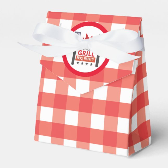 Cute bbq chill and grill party favor box (Front Side)
