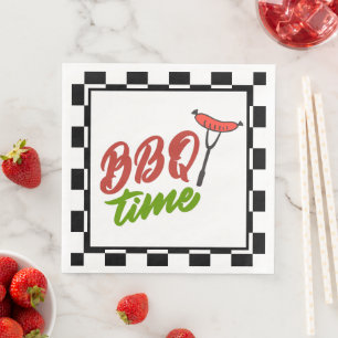 cute BBQ Time word art Napkin