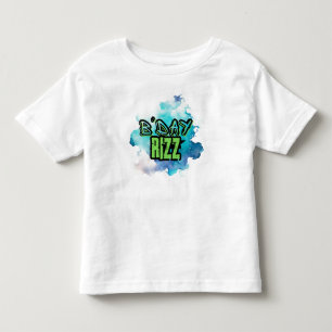 Cute B'Day  Rizz Green And Monochromatic Blue Toddler T-shirt