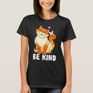 Cute Be Kind Cat Anti Bullying Wear Orange Unity D T-Shirt