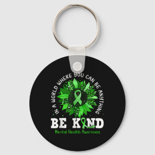 Cute Be Kind Sunflower Mental Health Awareness  Keychain