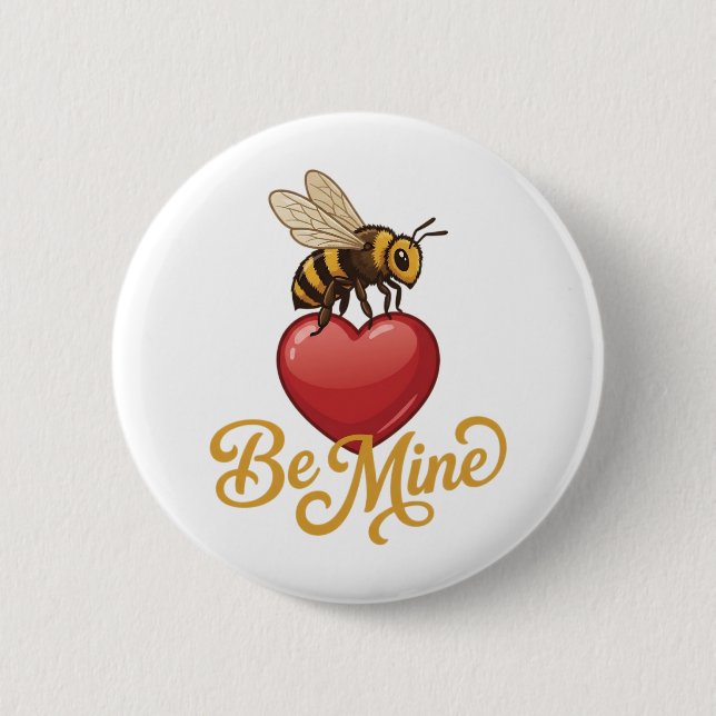 Cute Be Mine Honeycomb  2 Inch Round Button (Front)