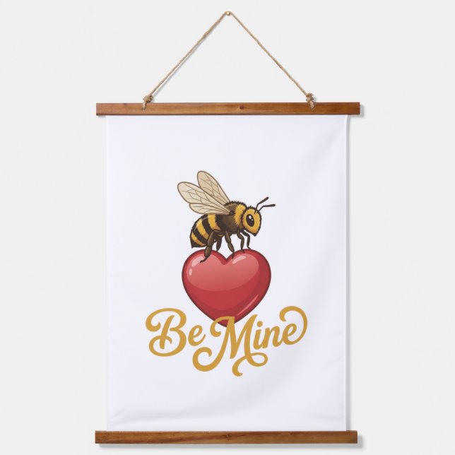 Cute Be Mine Honeycomb Hanging Tapestry (Front)