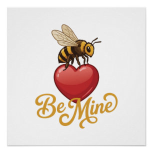 Cute Be Mine Honeycomb  Poster